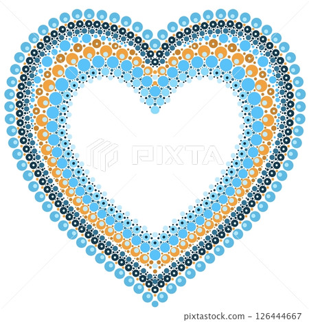 Heart made of colorful dots in mandala style. Heart made of colorful dots in mandala style. 126444667