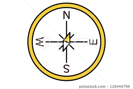指向東北偏北的羅盤的簡單線條繪製圖標 指向東北偏北的羅盤的簡單線條繪製圖標 126444799