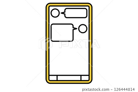 用於透過智慧型手機 SNS 應用程式聯繫的簡單線條圖標 126444814