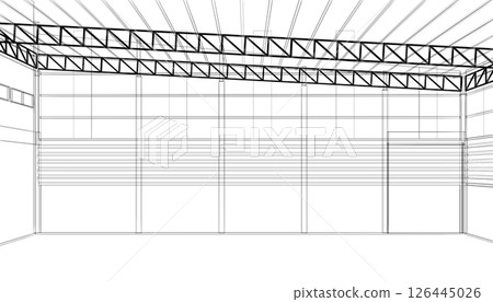 3d rendering of interior warehouse 126445026