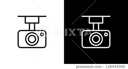 Dash cam line icon Dash cam line icon 126445048