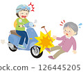 Accident involving a motorcyclist and an elderly person 126445205