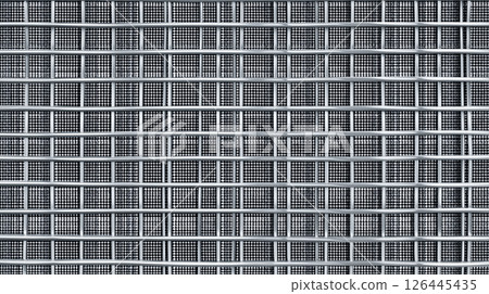 Metal grid abstract background - regular hard mechanical structure texture 126445435