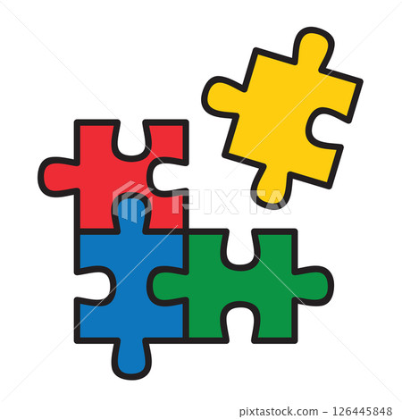 simple puzzle pieces isolated vector illustration simple puzzle pieces isolated vector illustration 126445848