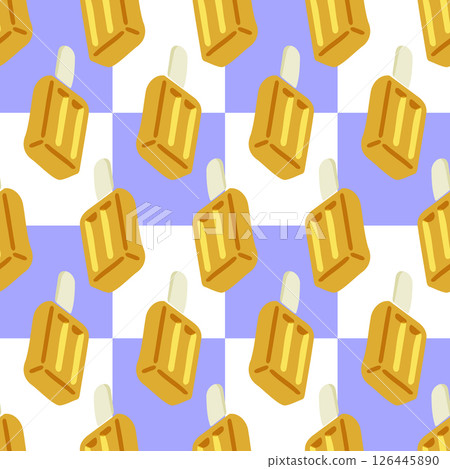 Yellow Popsicle Seamless Summer Pattern 126445890