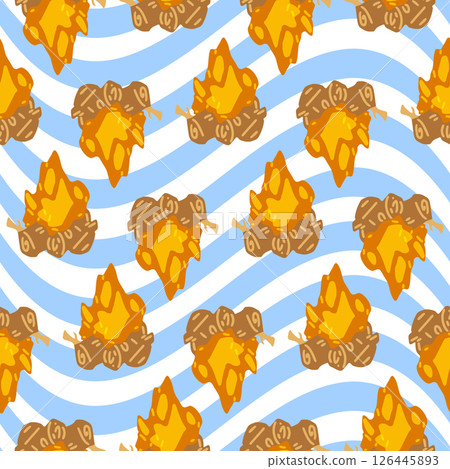 Cartoon Campfire Seamless Pattern Cartoon Campfire Seamless Pattern 126445893