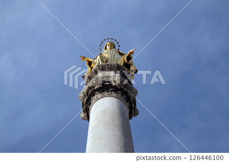 Golden statue of Virgin Mary, Zagreb cathedral, Croatia Golden statue of Virgin Mary, Zagreb cathedral, Croatia 126446100