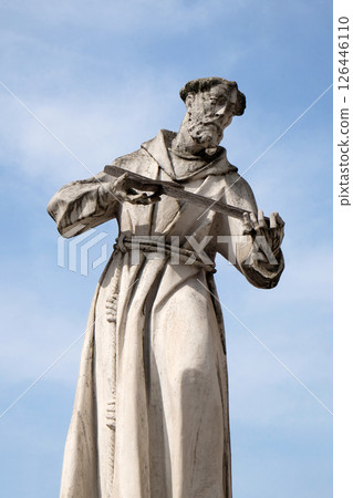 Saint Francis of Assissi statue, Plague column at Main Square of the city of Maribor in Slovenia 126446110