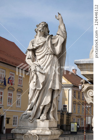 Saint James statue, Plague column at Main Square of the city of Maribor in Slovenia Saint James statue, Plague column at Main Square of the city of Maribor in Slovenia 126446112