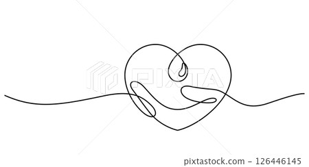 blood droplet heart shape and hand giving donor one line continuous blood droplet heart shape and hand giving donor one line continuous 126446145