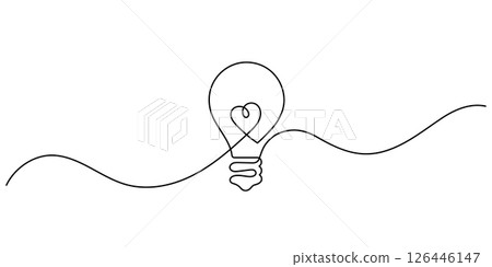 creative bulb ideas for love one line continuous creative bulb ideas for love one line continuous 126446147