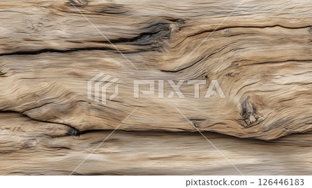 Texture of old wood with a vintage feel / Realistic wood grain background material 126446183
