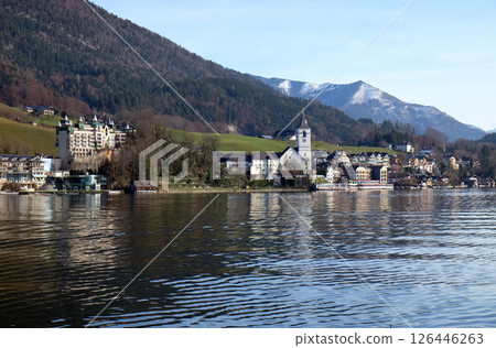 St. Wolfgang village waterfront at Wolfgangsee lake in Austria 126446263