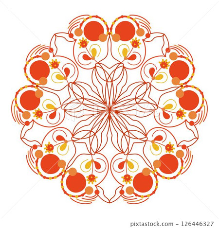 Abstract bright doodle mandala pattern. Vector illustration. 126446327