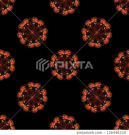 Seamless pattern with bright mandala elements. 126446328