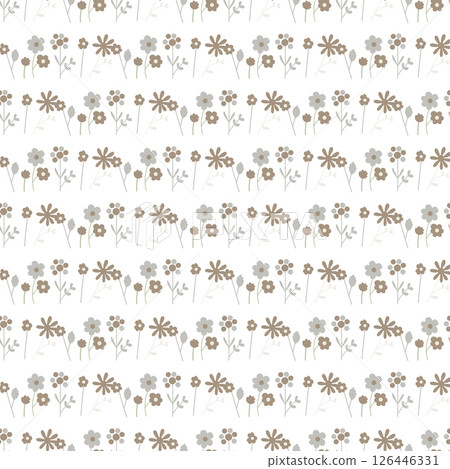 Seamless floral pattern. Colorful background in minimalist style with gentle flowers. Seamless floral pattern. Colorful background in minimalist style with gentle flowers. 126446331