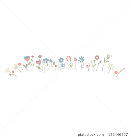 Delicate flowers and plants set. Vector floral elements. 126446337