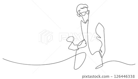 good looking man fashion model one line drawing continuous 126446338