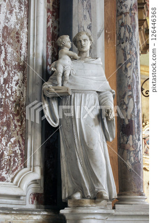 Saint Anthony of Padua statue on the altar of Saint Francis of Assisi in the Saint John the Baptist church in Zagreb, Croatia 126446368