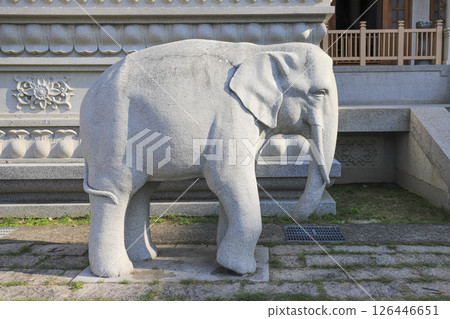 The white elephant (an incarnation of Buddha) at the Baohua Zen Temple in Taiwan 126446651