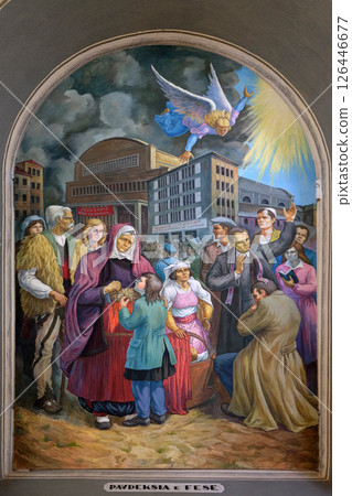 Frescoes that depict the persecution of religion in socialist Albania, Franciscan church in Shkoder, Albania 126446677