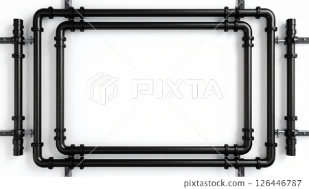 AI圖像:黑色鐵管框架 AI圖像:黑色鐵管框架 126446787