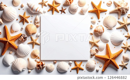 AI Image: A frame with the image of a summer sea 126446882