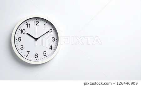 AI Image: A clock on a white wall 126446909