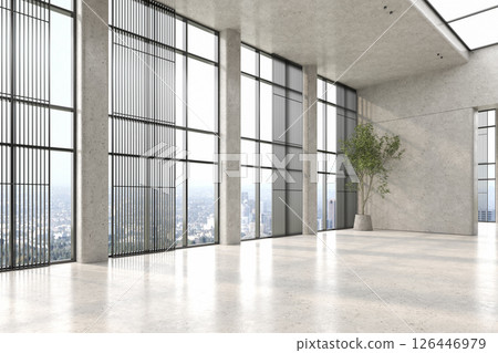 Modern style empty conceptual reception interior room 3d illustration 126446979