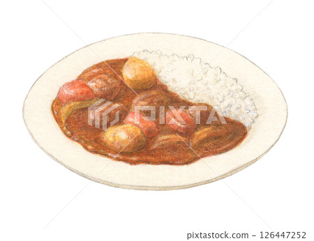咖哩飯手繪水彩 咖哩飯手繪水彩 126447252