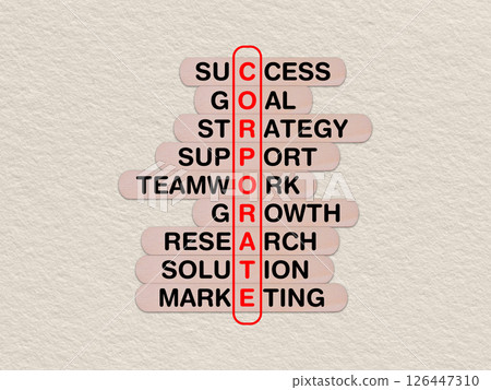 concept word corporate, crossword written on wooden stick, business corporate concept with copy space 126447310