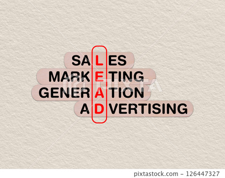 concept word lead, crossword written on wooden stick, business lead concept with copy space 126447327