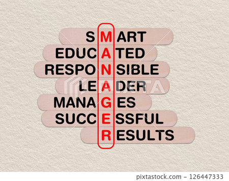 concept word manager, crossword written on wooden stick, business manager concept with copy space 126447333