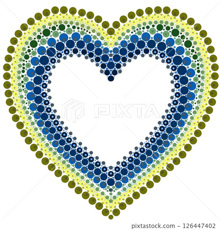 Heart made of colorful dots in mandala style. 126447402