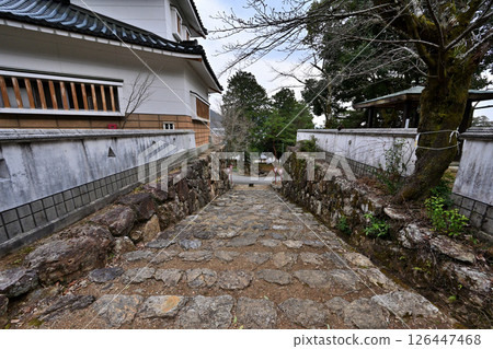 小倉山城遺址：複製的天守閣與城牆 126447468