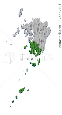 A honeycomb structured 3D map of Kagoshima Prefecture A honeycomb structured 3D map of Kagoshima Prefecture 126447491