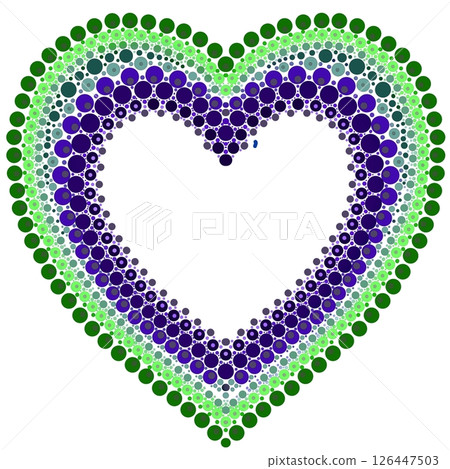 Heart made of colorful dots in mandala style. 126447503