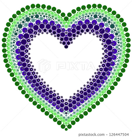 Heart made of colorful dots in mandala style. 126447504