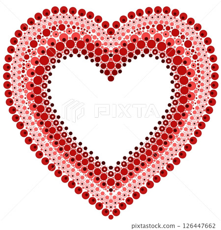 Heart made of colorful dots in mandala style. 126447662