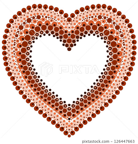 Heart made of colorful dots in mandala style. 126447663