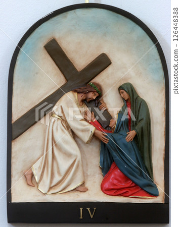 4th Stations of the Cross, Jesus meets His Mother 4th Stations of the Cross, Jesus meets His Mother 126448388