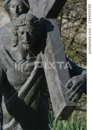 8th Stations of the Cross, Jesus meets the daughters of Jerusalem, Basilica of the Assumption of Virgin Mary in Marija Bistrica, Croatia 126448399