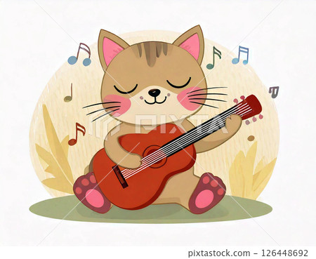 Cat guitar 126448692