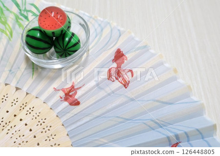 Goldfish fan and watermelon decoration 2 126448805