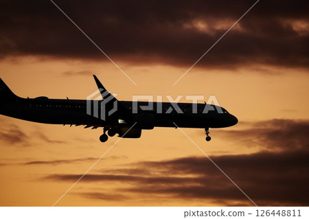 Airplane landing Airplane landing 126448811