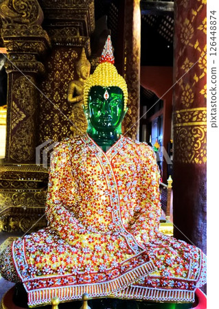 Emerald Buddha at Wat Phra Singh, Chiang Mai, Thailand 126448874