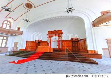 [Hiroshima Prefecture] Inside the auditorium of the 1st Technical School of the Japan Maritime Self-Defense Forces on a clear day (former Naval Academy) 126449157