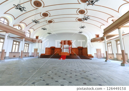 [Hiroshima Prefecture] Inside the auditorium of the 1st Technical School of the Japan Maritime Self-Defense Forces on a clear day (former Naval Academy) 126449158