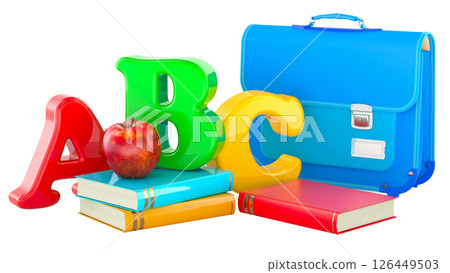 Early childhood education, preschool learning or back to school, concept. 3D rendering 126449503