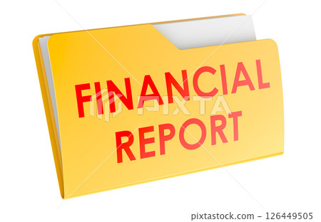 Financial Report Folder. 3D rendering Financial Report Folder. 3D rendering 126449505